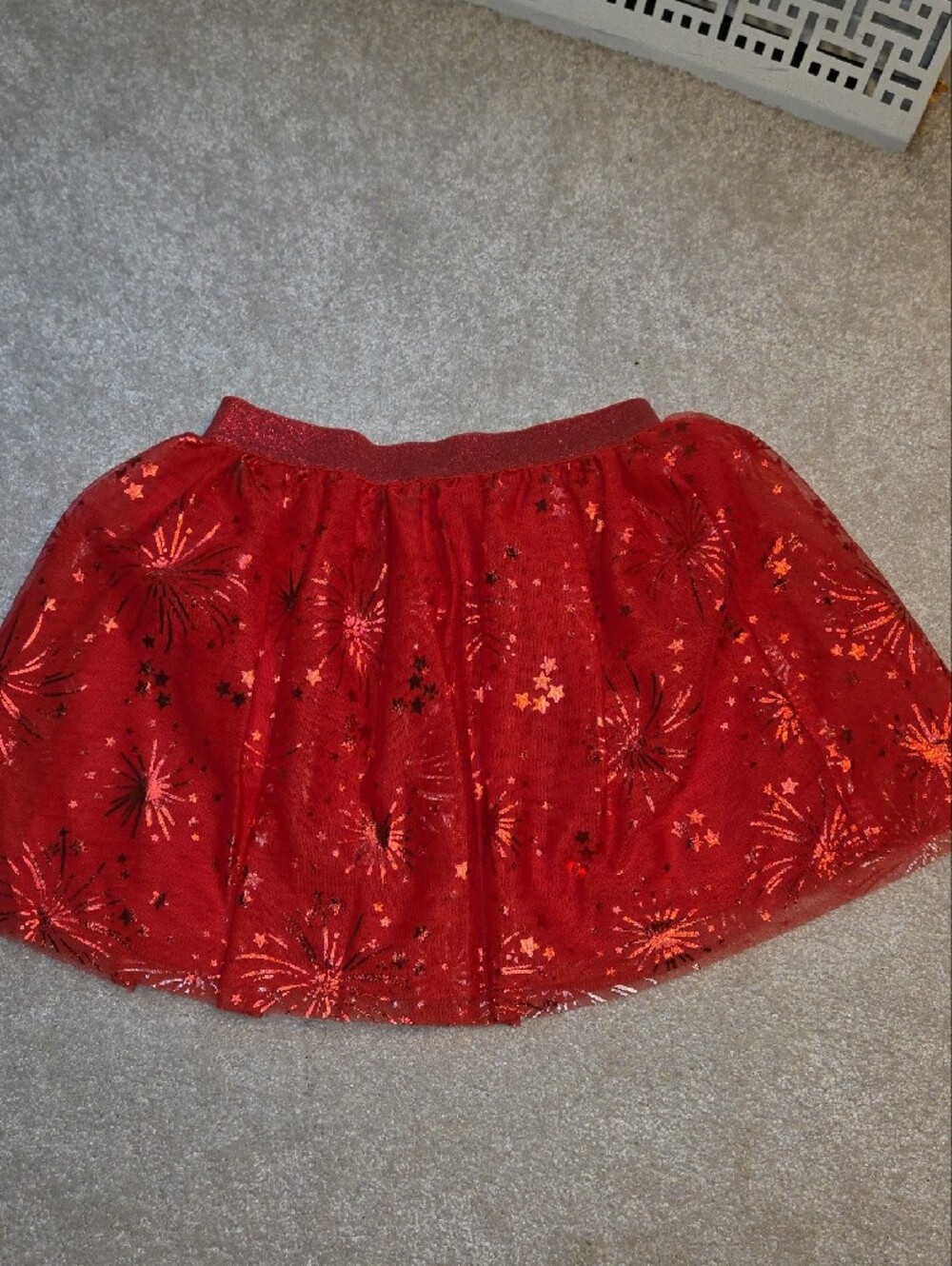 Cat & Jack Red Sparkle Firework Skater Skirt - Picture 3 of 4